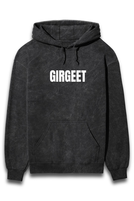 Girgeet Acid Wash Black Hoodie